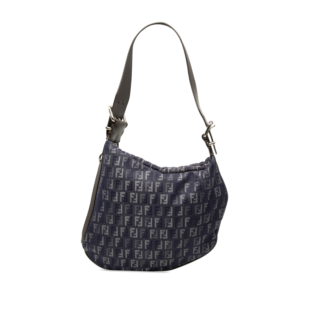 Pre-Loved Fendi Zucchino Denim Oyster Shoulder Bag